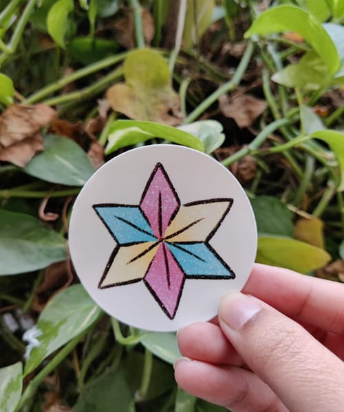 Trans flag star sticker